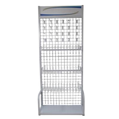 China Universal Customized White Floor Standing Metal Nail Polish Display Rack for sale