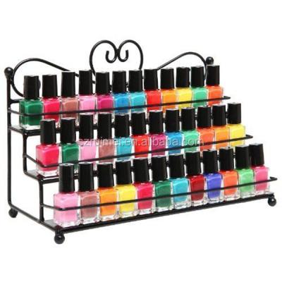 China 3-Tier Customized 3 Tier Metal Wire Nail Polish Nail Polish Display Rack Display Cabinets for sale