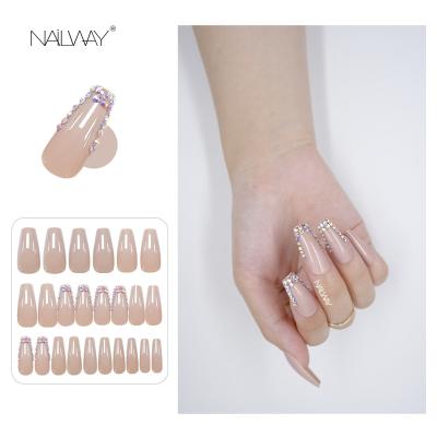 China Easy Apply Custom Personalized Nail Tips Extra Long Press On Long Nail Coffin Nails for sale