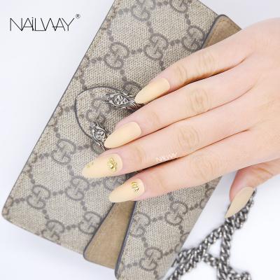 China Easy Apply OEM High Quality Matte Nude Women Wholesale Almond Fake Nails Impress Nails With Gift Box for sale