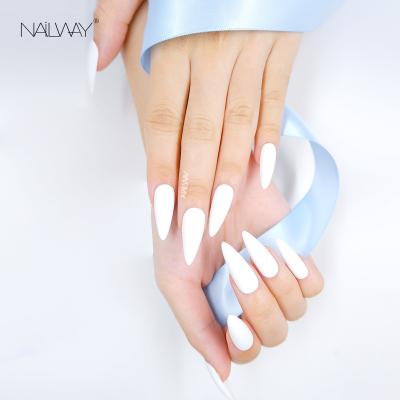 China 2021 Hot Selling Easy Wear Custom Pre-designed Pure Color Matte Almond False Nails High Quality for sale