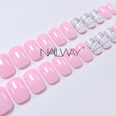 China Easy Apply Professional Press On Finger Nail 24Pcs Factory Direct Sale Artificial Nail Art False Nail for sale