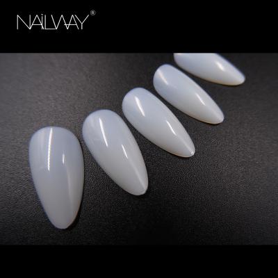 China Easy Apply Nails Extension System Full Cover Sculpted Natural Color Stiletto Pointed Nail Tips 500 Pcs/Bag for sale