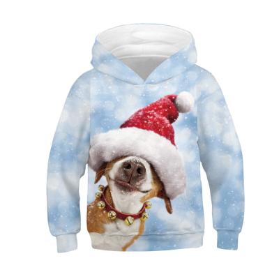 China Christmas Plus Size DM Kid Dog 3D Printing 3d Hoodies Kids Christmas Pull Over Hoodies Baseball Shirt for sale