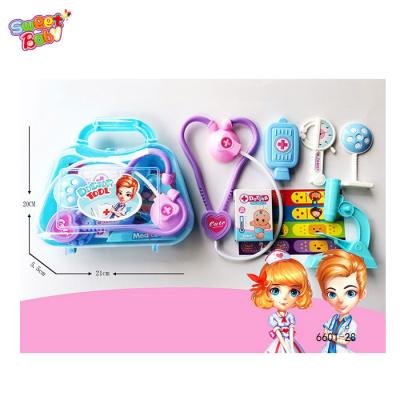 China Plastic 6601-28 eco-friendly material pretend play toy medicine mini suit kids toys doctor set toys for kids. for sale