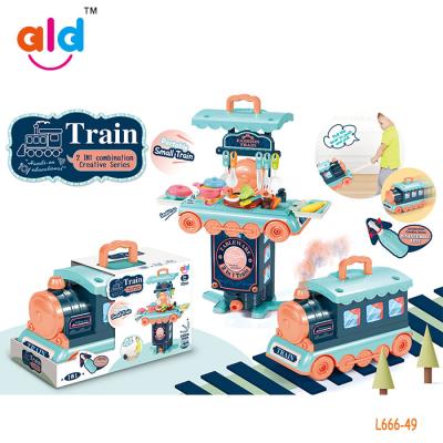 China L666-49 ALD Disassembly and Plastic Distorted Dish Train Play House Set with Light and Music for sale