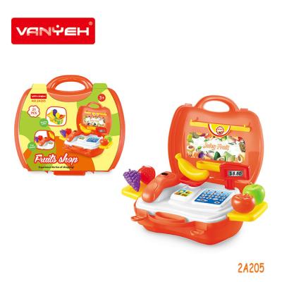 China 2A205 VANYEH fruit shop plastic set plastic suitcase fruit shop toy pretend role play food game educational toys for sale