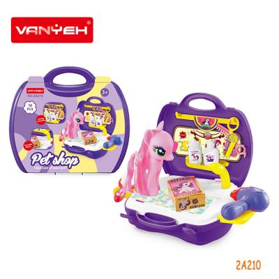 China 2A210 VANYEH Plastic Pet Set Suitcase Pretend Role Play Toys Pet Care Shop Theater Home Educational Toy for sale