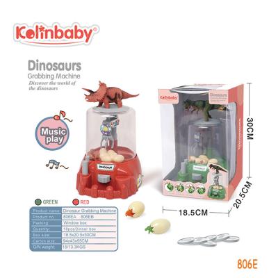 China 806E Kolinbaby Green and Red Dinosaur Grabbing Machine with Sound Children Pretend Educational Role Play Toy Game Machine 18.5*20.5*30CM for sale