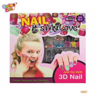 China Children sparkle colorful nail polish children make up toy glitter diy play stickers children sparkle nail polish for sale