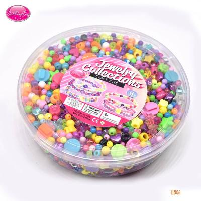 China Hot Sales Plastic Girl Toy 11506 DIY Beads Bracelet Set Jewelry Necklace Design By Yourself for sale