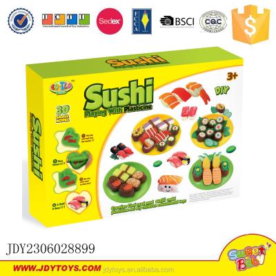 China 3D Modeling Clay Plasticine Set Educational Toy 3D Kids DIY Clay Sushi Colorful Play Dough for sale