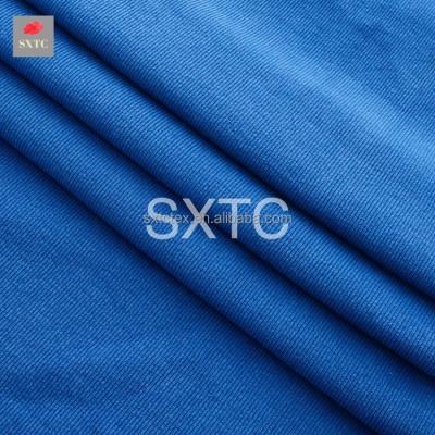 China Wholesale Daily Life Cotton Rib Knitted Fabric Plain Organic Cotton Spandex Blended Knitted Fabric for sale