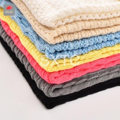 China High quality flame retardant fashion blackout 2*2 jacquard anti-static rib knitted thick needle rib fabric for sale