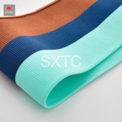 China Wholesale Custom Flame Retardant Jacquard Ribbed Polo Shirt Striped Multicolor Flame Retardant Collar Blackout Knitted Rib for sale