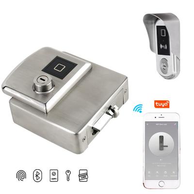 China WiFi APP BLE APP Tuya Security Waterproof Steel Door Lock Waterproof/Waterproof Smart Control Fingerprint for sale