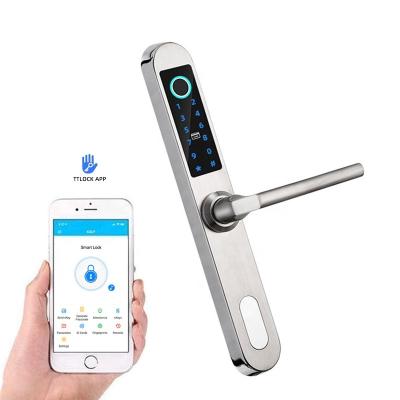 China 304 Stainless Steel Safe Keyless Electronic Fingerprint Door Lock Smart Aluminum Door Lock WiFi BlE Digital 40mm for sale