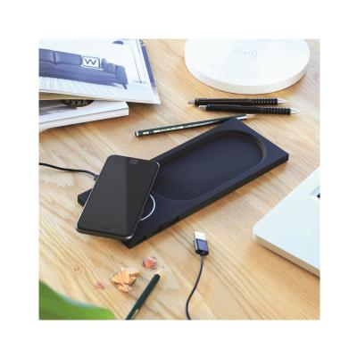 China 2021 Recycled Plastic Mobile Phone Wireless Charging Pad With LED Light Logo for sale