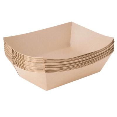 China Recycled Materials Packaging Paper Disposable Boat Shaped Box Take Away Food Cake Paper Packaging Baking Trays for sale