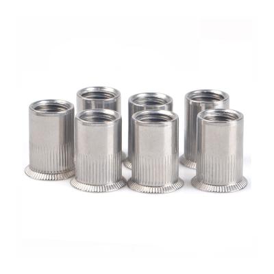 China Quality Assurance Stainless Steel Flat Head Flat Head Round Body Plain Pull Riveting Nut for sale