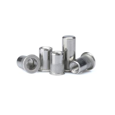 China Bright Uncoated Flat Head Flat Head Round And Body Plain Knurled Rivet Nut for sale