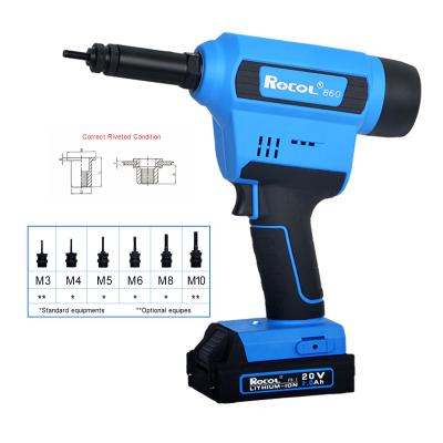 China Hot Sale All Rechargeable 20V Battery Soft Hand Grip Li-Lon Battery Rivet Nut Tool RL-860 for sale