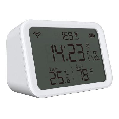 China Smart 4 in 1WiFi Smart Alarm Clock with Temperature Humidity Illumination Detector for sale