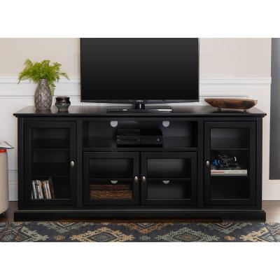 China Convertible Solid Wood Corner TV Cabinet Commercial Black Modern Simple Living Room Console TV Table Cabinets for sale