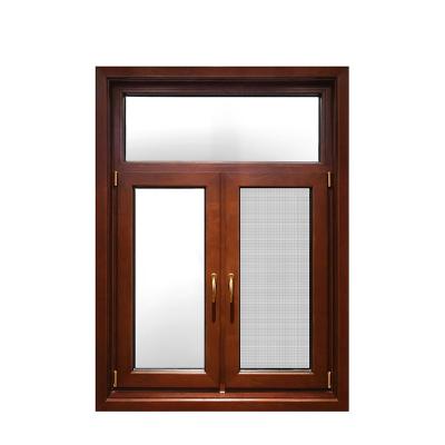 China Original Style Waterproof 68 Double Glazed Wood And Aluminum Composite Casement Glass Window for sale