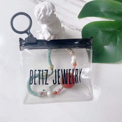 China Hot Sale Moisture Proof Custom Frosted Clear Poly Plastic Jewelry Bag, Small PVC Packaging Zipper Pouch For Earring, Necklace Zip Lock Bag for sale