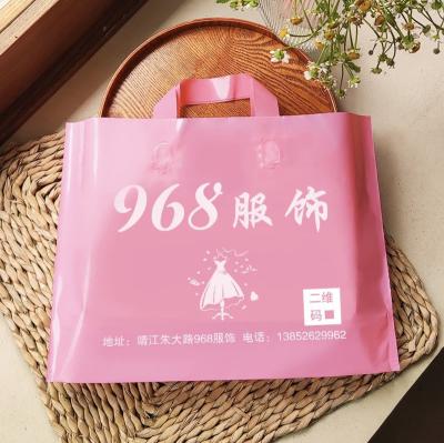 China Wholesale Eco-Friendly Pink Packaging BIODEGRADABLE Custom Design Purchasing Plastic Bags Waterproof Garment Poly Carry Bag With Handle for sale