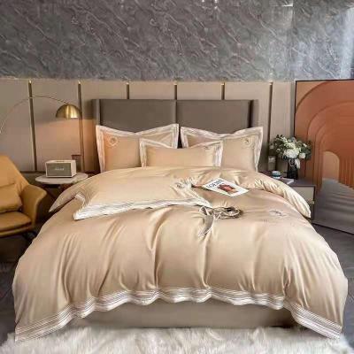 China Factory Direct Sale 100S High End Sales Nondisposable Bedding Embroidery 4 Piece Set for sale