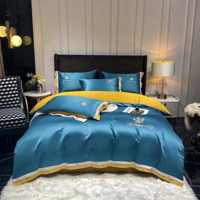 China Wholesale Bulk Nondisposable 4 Piece Bedding Set, Washed Silk + Pure Cotton Fabric Bedding for sale