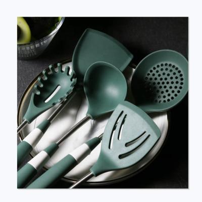 China Household Kitchenware Pan Set Viable Wholesale High Quality Nonstick Silicone and Stainless Steel for sale