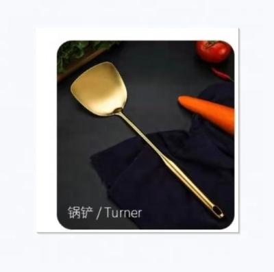 China Sustainable Wholesale High Quality Gold Stainless Steel Kitchenware Cooking Set for sale