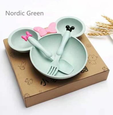 China Minimalist Wheat Minnie Cutlery Fork Spoon Bowl Set Wholesale for sale