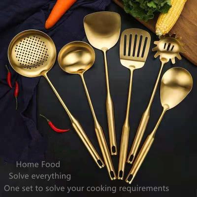 China Sustainable 304 Stainless Steel Spoon Shovel Colander Cooking Spatula Set Wholesale for sale