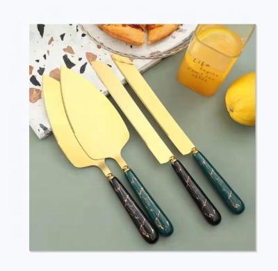 China Viable Wholesale High Quality Ceramic Handle Stainless Steel Cake Knife Set for sale