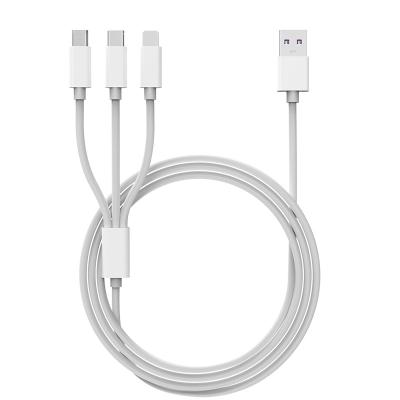 China Fast Charging Speed ​​New Multi Material 3 IN 1 Bendable Fast Charging Strip Cable For iPhone Lighting USB Type C Micro Cord for sale