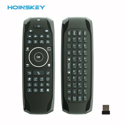 China Factory OEM Hoinskey G7W 2.4G Wireless Mini LED Indicator Light Keyboard for win10 PC HTPC Backlight Air Rechargeable Mouse with Gyroscope for sale