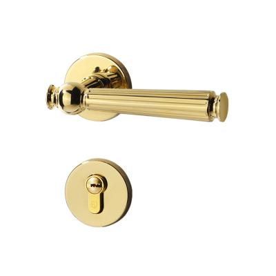 China Modern Wholesale Door Lock Handle Zinc Brass Door Handles Luxury Door Handles With Lock for sale