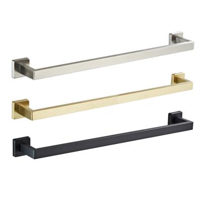 China Modern Zinc Alloy Black Gold Towel Racks Bars Towel Rod Bathroom Towel Rack for sale