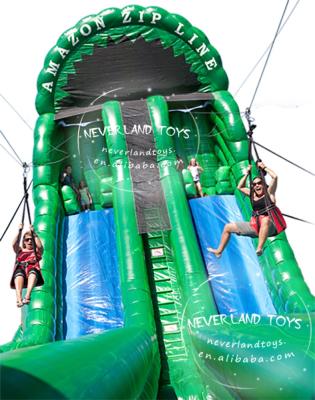 China Crazy Game PVC Inflatable Game Amazon Zip Line Inflatable Game For Sale for sale