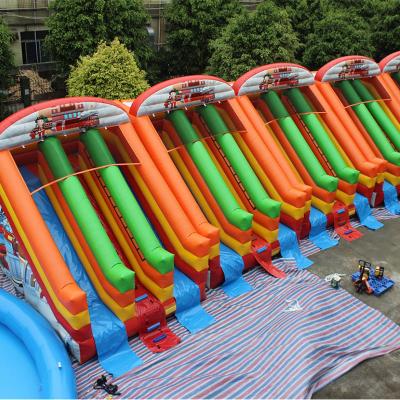 China Plato 0.55mm PVC tarpaulin (waterproof cheap big clearance inflatable water slide with pool for sale adult for sale