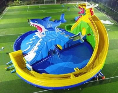 China Cheap 30ft PVC Giant Grade Aqua Park Lake Slip N Slides Commercial Adult Swimming Pool Inflatable Water Slide For Sale for sale