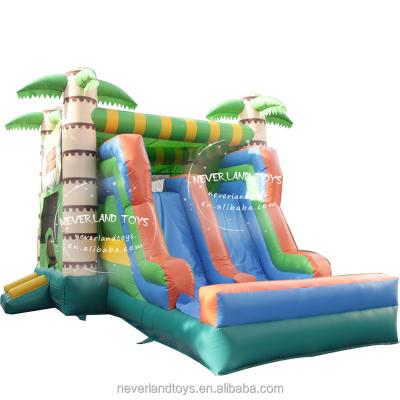 China Plato PVC tarpaulin NEVERLAND PLAYS inflatable bouncer called Tropical Combo Bouncer which belongs to Inflatable Combo Bouncers on sale for sale