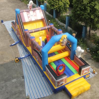 China Commercial Cheap Inflatable Outdoor Playground Parcours Obstacle Course Inflatable Bounce For Kids for sale