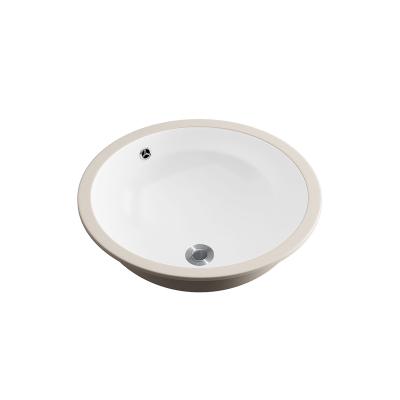 China Modern Round Undermount Vanity Black Smooth Porcelain Sink Modern Ceramic Bathroom Sink , White Sinks for sale