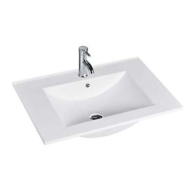 China New Design Bathroom Edge Basin Cabinet Basin Sink Modern Slim Countertop Sink Ceramic Bathroom Sink for sale