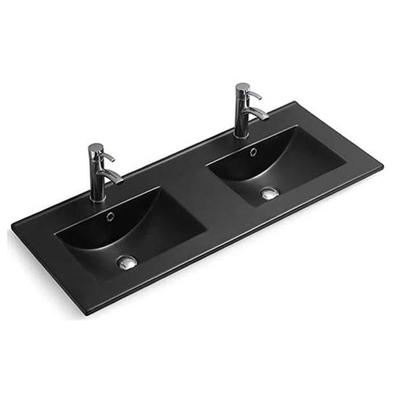 China Modern Black Ceramic Basin Bathroom Cabinet Fashion Sink Toilet Ceramic Built-in Basin for sale